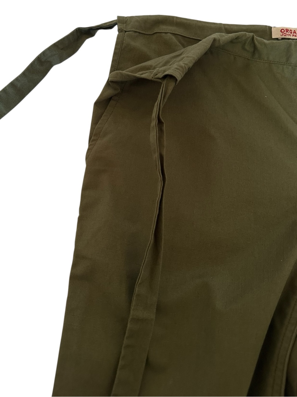 Organic By John Patrick Utility Green Draw Tie Cotton Pants Size 4 — image 6 of 8